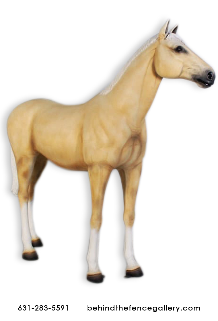 Standing Palomino Horse Statue